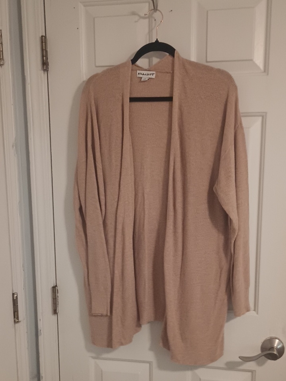 Ava & Viv Beige Open-Front Knit Cardigan